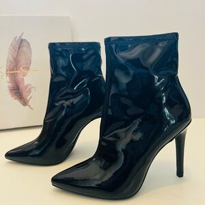 Jessica Simpson Glossy Black Heeled Boots